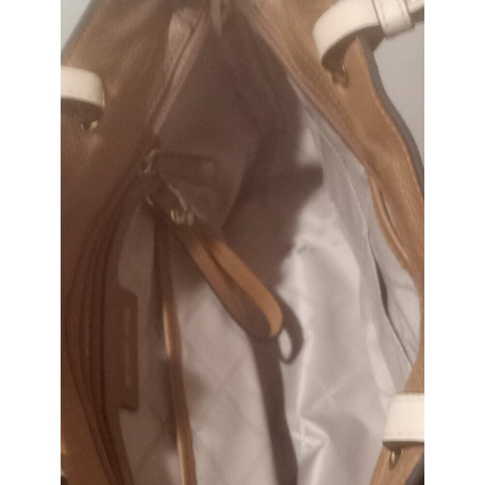 Michael Kors Bedford Tote Shoulder Bag Pebbled Brown Tan Pockets - Picture 12 of 12
